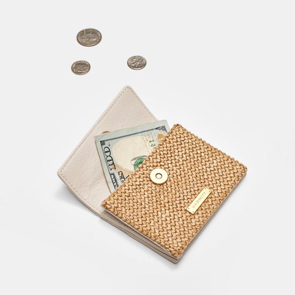 ISO!! Hammit Montana Pocket, Shell White Raffia Brushed Gold - Picture 6 of 6